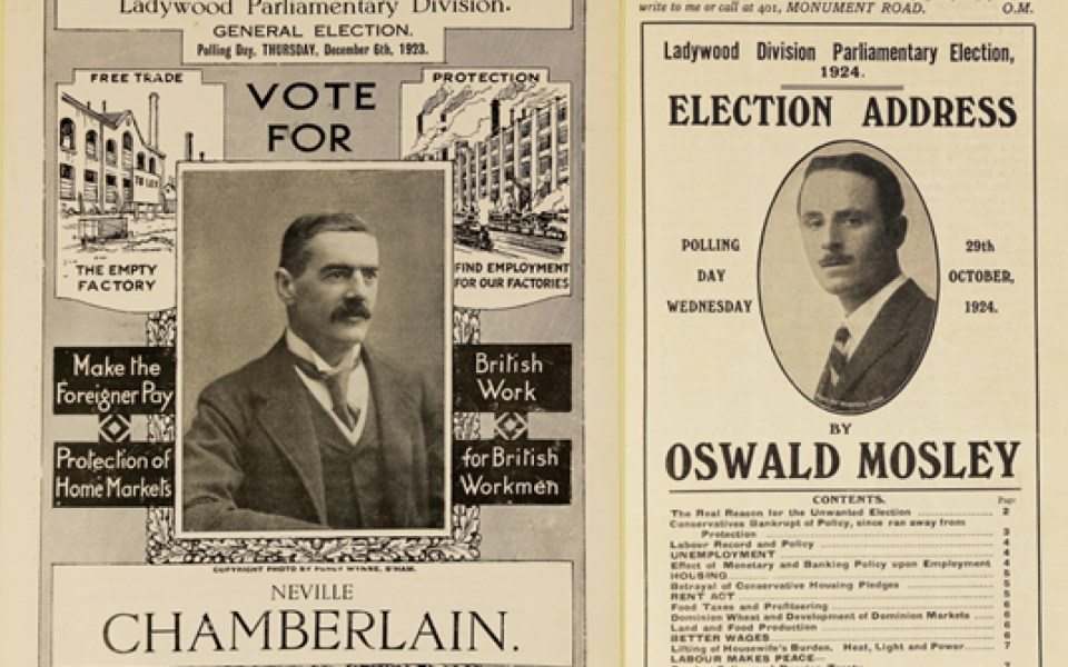 The 1924 Ladywood Election: Neville Chamberlain faces Oswald Mosley